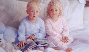 family portrait painting, childrens portrait artist, timothy chambers, portrait artist for hire